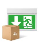 Multipack 4x Noxion LED Señal De Salida De Emergencia | Wall/Techo Montado | 3.5W 20lm | 30m Distancia de visualización - Luz De Emergencia 3 Horas - Incl. 4 Direcciones