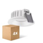Multipack 4x Ledvance Foco LED Air Fix Aluminium Blanco 6W 480lm 36D - 927 Luz muy Cálida | Recorte 68mm - IP65 - Mejor reproducción de color - Regulable