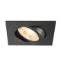 SLV New Tria 68 Foco Aluminium Negro Cuadrado | Recorte 68mm - Apta para 1x GU10 