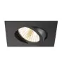 SLV New Tria 68 Foco Aluminium Negro Cuadrado 8.3W 750lm 38D - 930 Luz Cálida | Recorte 68mm - Mejor Reproducción De Color - Regulable 