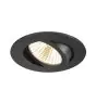 SLV New Tria 68 Foco Aluminium Negro Esférica 8.3W 750lm 38D - 930 Luz Cálida | Recorte 68mm -  Mejor Reproducción De Color - Regulable 